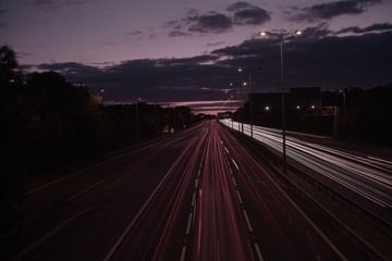 Fototapeta na wymiar Busy motorway at night