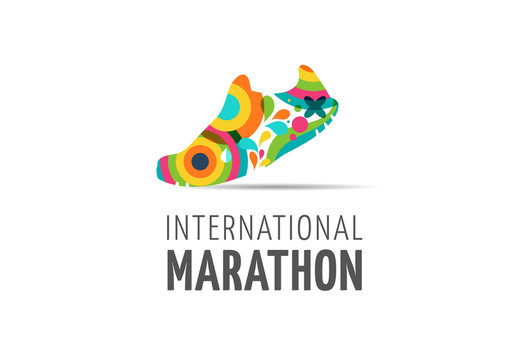 Run icon, symbol, marathon poster and logo