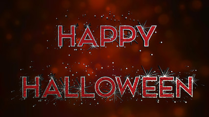 Obraz premium Happy Halloween 3D Text Effect - Metal And Blood