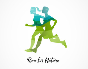 Run icon, symbol, marathon poster and logo