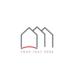 Minimalist Real Estate or Building Design Logo.