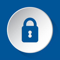 closed padlock - simple blue icon on white button