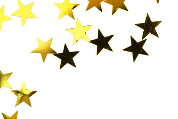 Obraz premium gold stars isolated on white background with copy space
