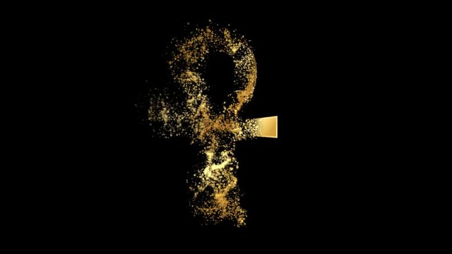 Egyptian Ankh Religious symbol Animation, Particle Animation of Religious Egyptian Ankh Icon.