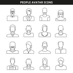 people avatar icons line style