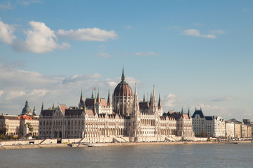Obraz premium Budapest Parliament in Hungary along the river Danube