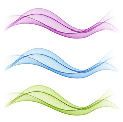 Set of Abstract vector flow transparent color wave.