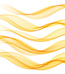 Set of Abstract vector flow transparent color wave.