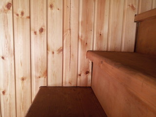 Fototapeta na wymiar wooden staircase, standing, house, interior