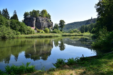 Fototapeta na wymiar Rock castle Sloup in Bohemia