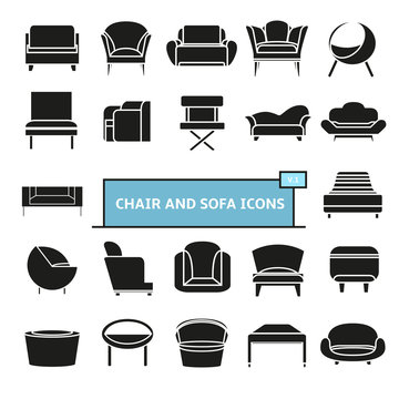 modern sofa and couch furniture icons