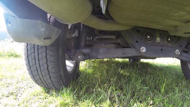 The rotation of the wheels, working suspension car