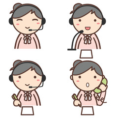  コールセンターのオペレーターの女性