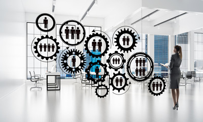 Networking and social communication concept as effective point for modern business