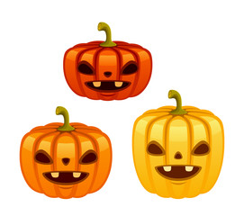 Pumpkin set on a white background