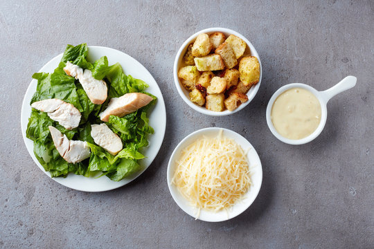 Caesar Salad Ingredients, From Above