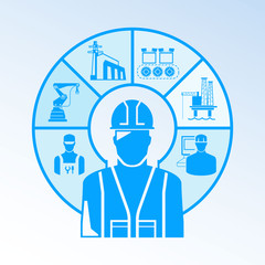 industrial engineer and engineering icons