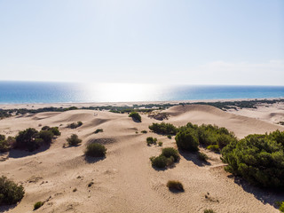 Aerial View of Patara Beach and Sand Dunes in Antalya Province Turkey
