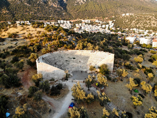 Aerial View of Ancient Antique Theatre Antiphellos in Kas Antalya