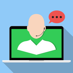 Call Center Support Illustration Vector Icon