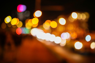 Bokeh city at night as an abstract background