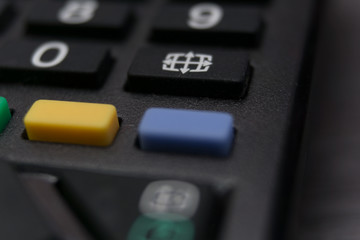 Obraz premium close up buttons of a remote control
