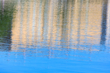 Reflection of a building on the surface of water