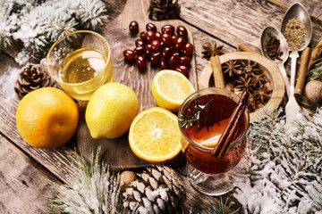 ingredients for mulled wine for Christmas and festive period