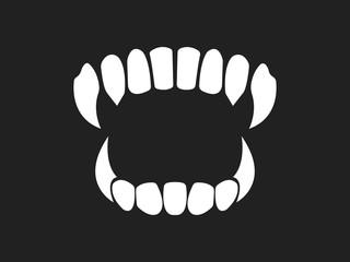 Vampire's teeth icon isolated on  background. Vector