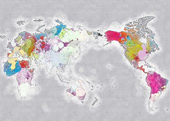 世界地図　グランジ