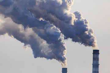 Smoke from the pipes of the factory