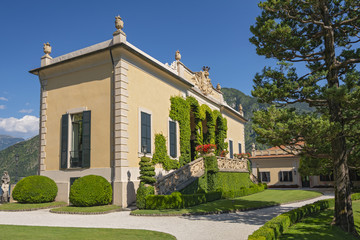 The Villa del Balbianello in the comune of Lenno overlooking Lake Como located on the tip of the...