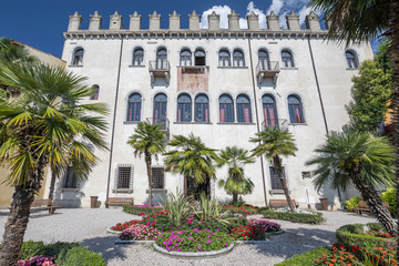 Palazzo dei Capitani (Palace of the captains) on the shore of lake Garda, Malcesine Italy.