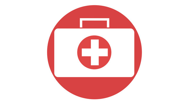 First Aid medical box icon red