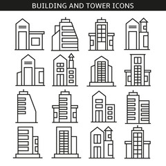 Obraz premium building and tower icons