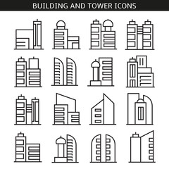 building and tower icons