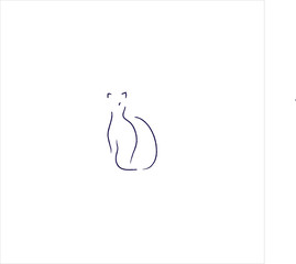 cat icon line illustration vector
