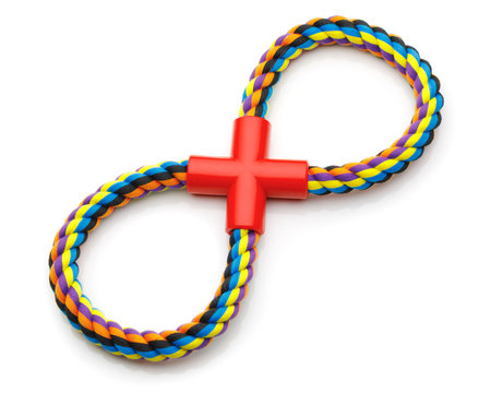 Colorful Rope Dog Toy, Isolated On White