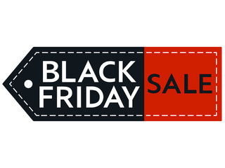 Obraz premium Black Friday sale. Inscription design template. Black Friday banner with copy space. Isolated vector illustration on white background.