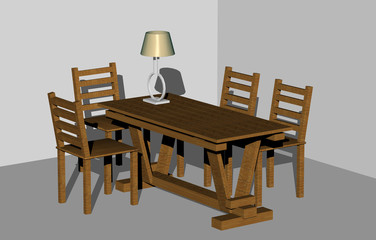 Esszimmer Ecke mit Tisch und Stühlen