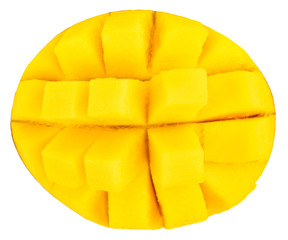 mango isolated on white background, top view