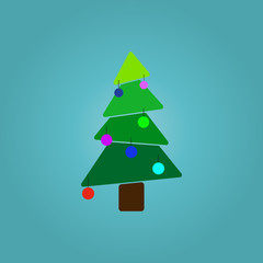 christmas tree over blue background vector illustration