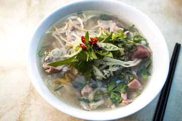 Vietnamese Beef Noodle Soup Dish