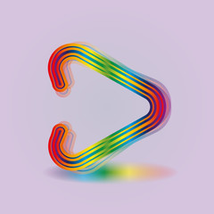 Play icon. Music and video logo elements
