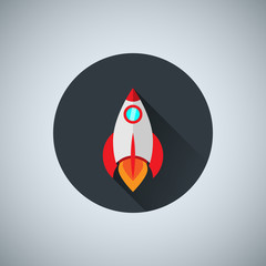 Rocket vector icon. Start Up Concept Symbol Space Roket Ship