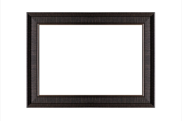 Classic wooden frame on white background