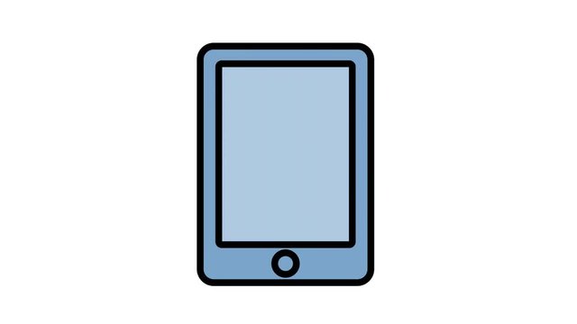 Smart phone Icon animation loop blue