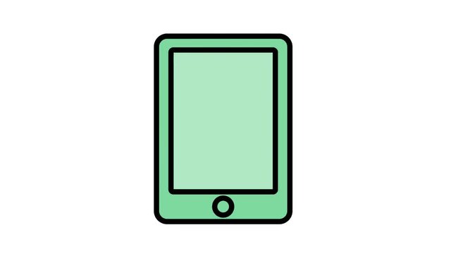 Smart phone Icon animation loop green