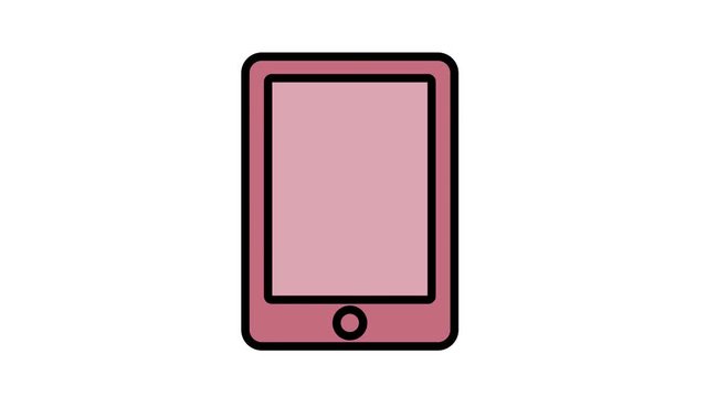 Smart phone Icon animation loop red