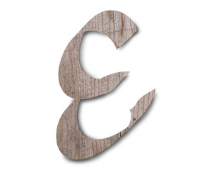 Wooden letters of English alphabet on white background